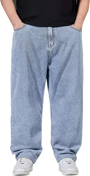 Jeans for Men Relaxed Fit High Waisted Jeans Straight Leg Pants Fashion Trousers Classic 5 Pocket Streetwear