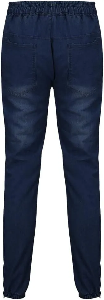 Jeans for Men Stretch Fit Ripped Distressed Jeans Slim Fit Casual Long Denim Pants Tapered Trousers with Pocket