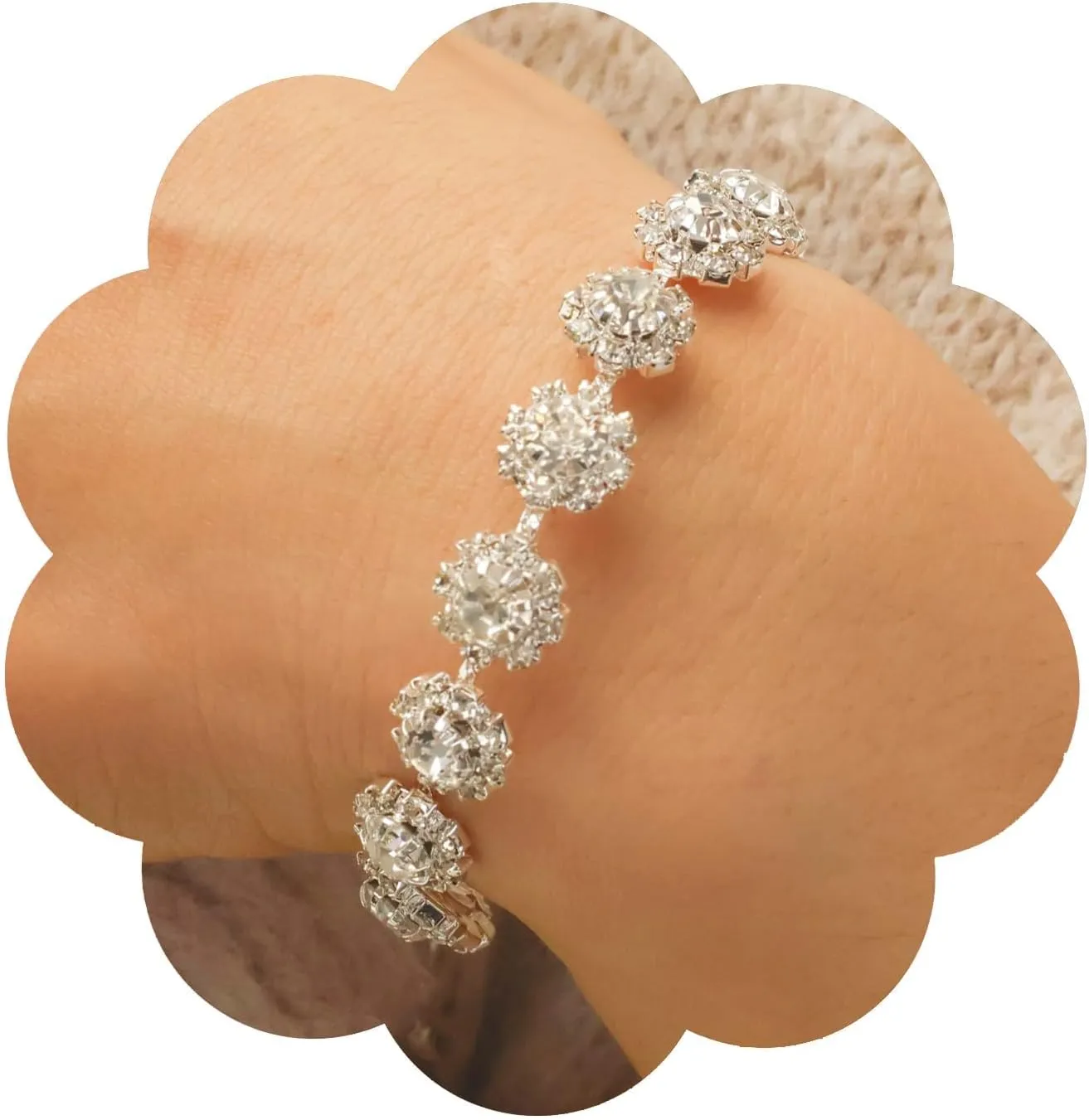 jewellery sets for women,rhinestone jewelry for women, Necklace Earrings Bracelet Set Bridal Wedding Proms Jewelry Accessories for Women,Rhinestone jewelry set for women, Silver Jewelry Set
