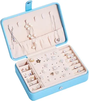 Jewelry Boxes for Women,2-Layer Portable PU Leather Jewelry Organizer with Removable Tray,Jewelry Storage,Personalized Jewelry Box for Earring Christmas Gifts Ring Bracelets Necklace