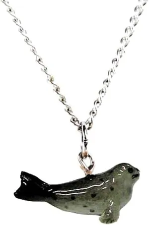 Jewelry Seal - Harbor Seal Reptile Decorative Figurine - Pendant Porcelain Jewelry