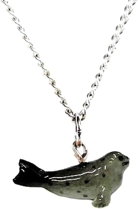 Jewelry Seal - Harbor Seal Reptile Decorative Figurine - Pendant Porcelain Jewelry
