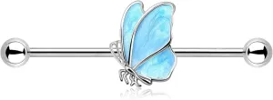 Jewseen Butterfly Industrial Piercing Jewelry 14g Industrial Jewelry Gold Industrial Earring Industrial Barbell for Women Body Piercing Jewelry