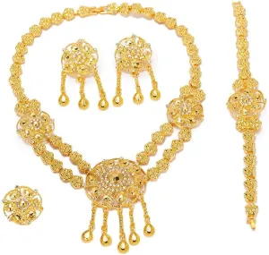 KHOINGUYEN8522 African Beads Jewelry Set For Women Wedding Bridal jewelry Imitation Crystal Dubai Ethiopian Jewelry Set s SH9P8