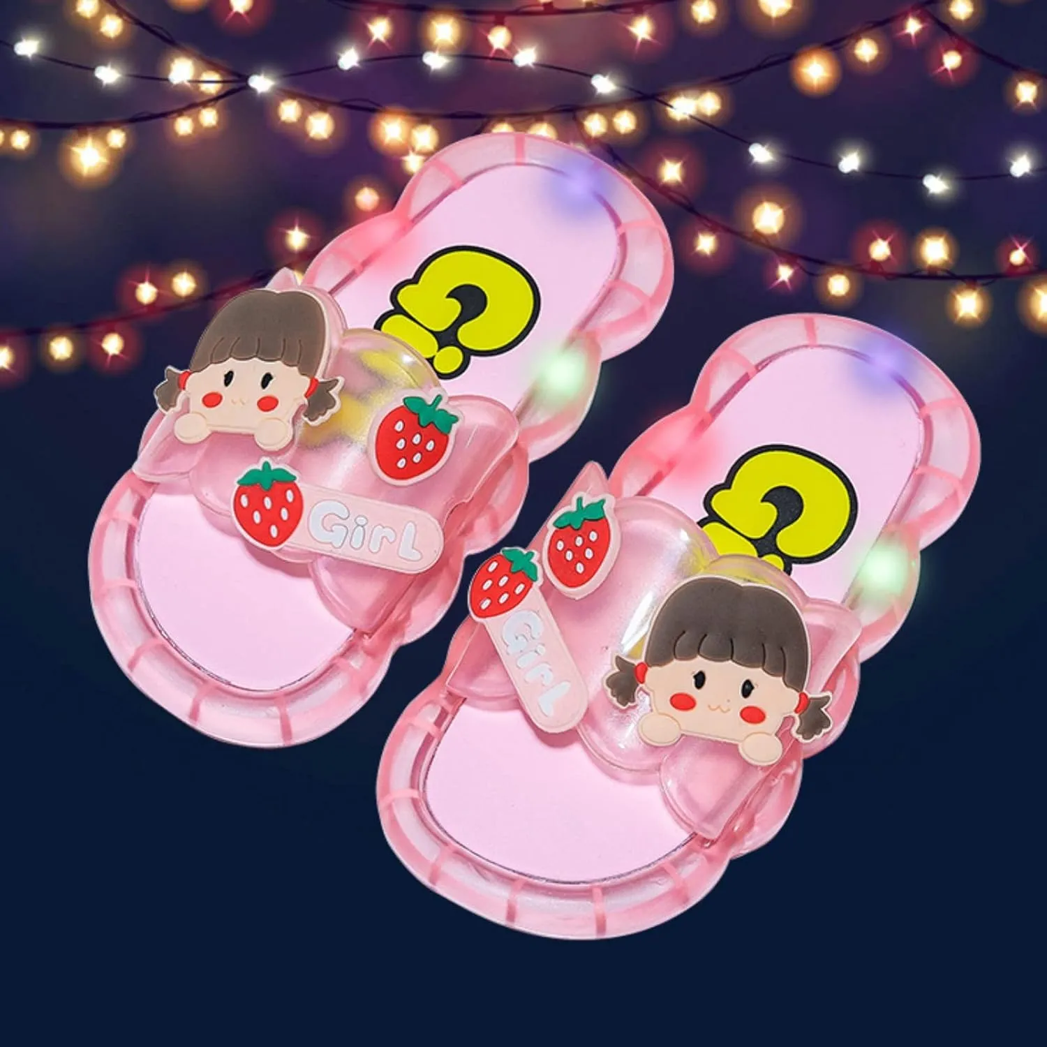 Kids Cute Pattern LED Light Up Slides Girls Boys Unisex Non-Slip Beach Pool Swim Sandals Lightweight Slippers