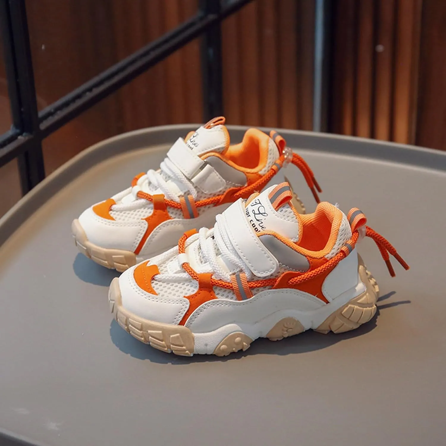 Kids Sneakers Boys Girls Lace-up Tennis Shoes Unisex-Child Lightweight Breathable Walking Shoes Toddler Shoes
