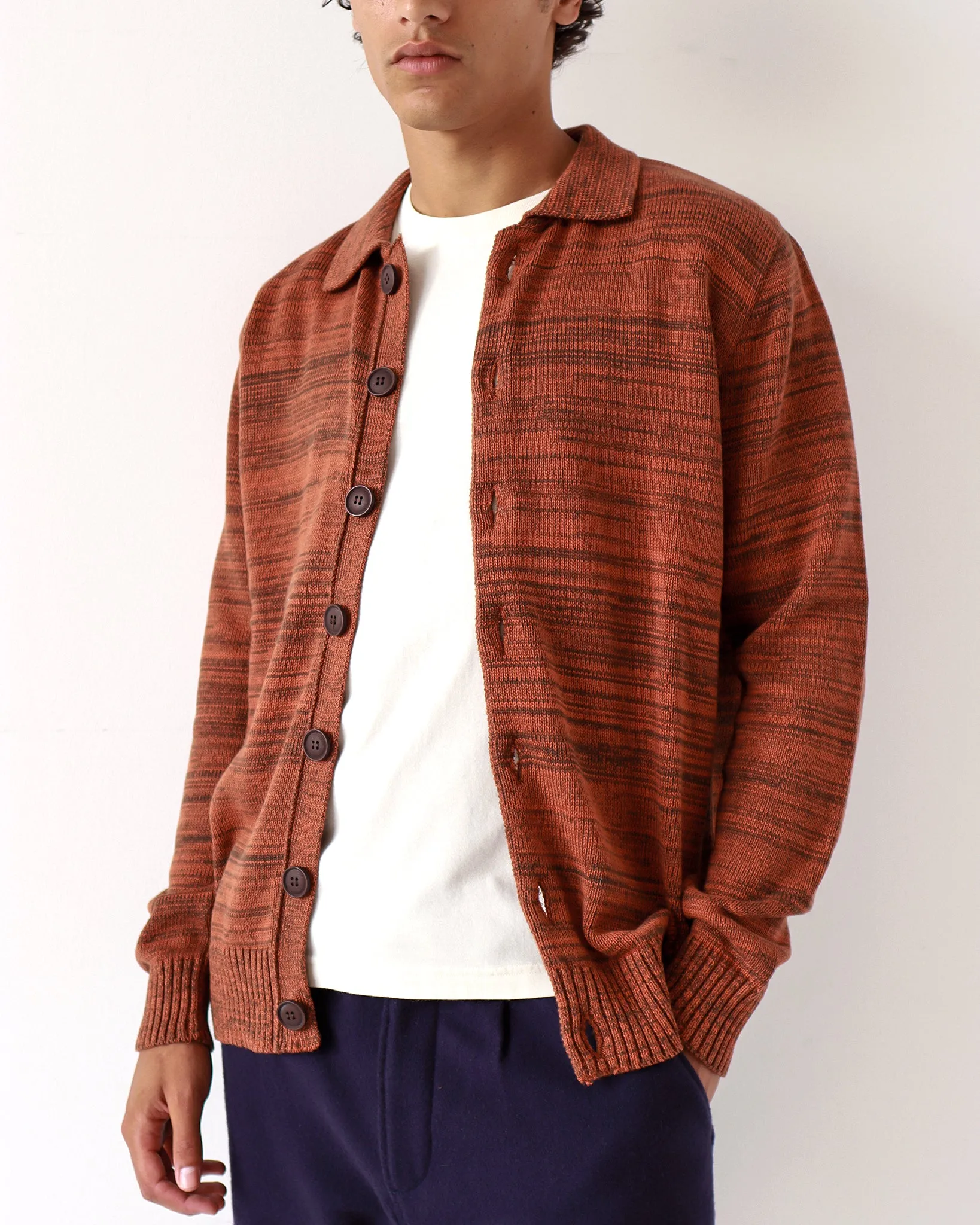 Kiyo Cardigan - Brown / Burnt Orange Twisted Yarn