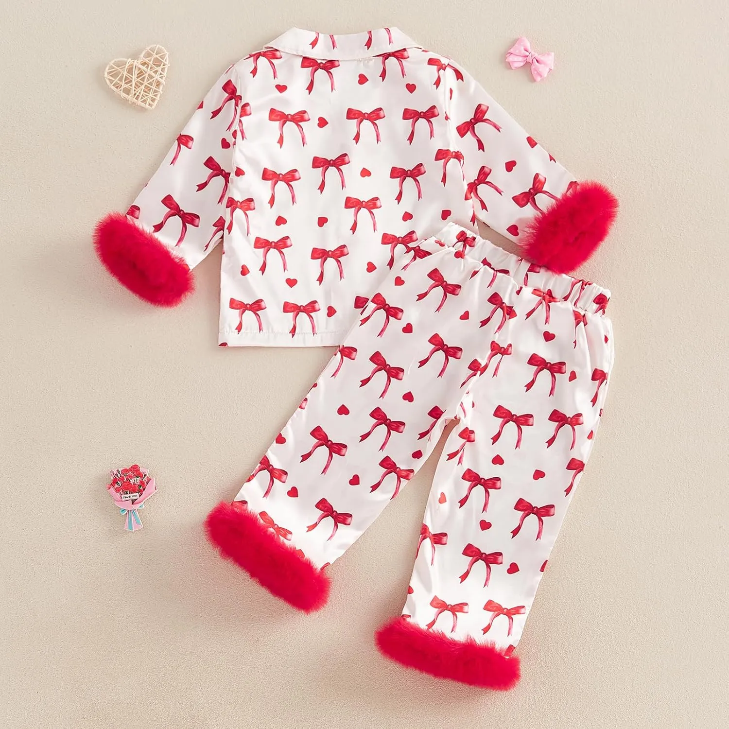 Kuriozud Toddler Girl Easter Pajamas Baby Silk Satin Nightgown Little Kids Girls Pjs Button Down 2 Piece Pajamas Set
