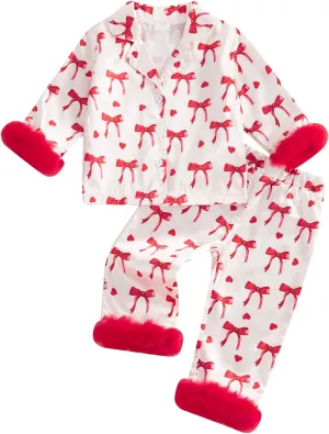 Kuriozud Toddler Girl Easter Pajamas Baby Silk Satin Nightgown Little Kids Girls Pjs Button Down 2 Piece Pajamas Set