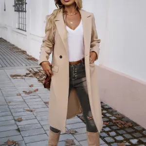 Lapel Cardigan Midi Jackets & Coats Wholesale Womens Clothing N3824073100087