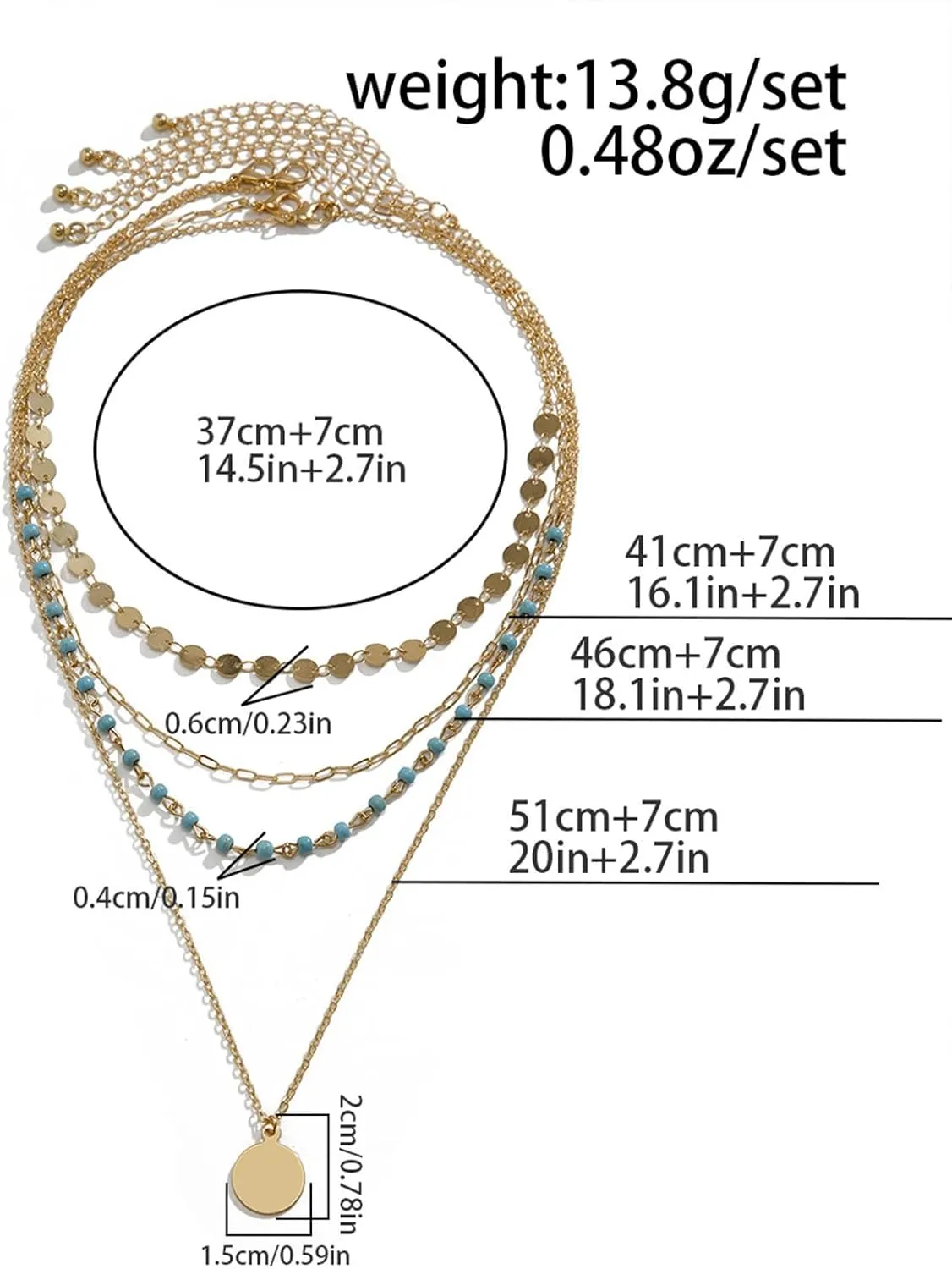 Layered Boho Necklaces for Women Gold Coin Pendant Necklaces Stackable Turquoise Choker Necklace for Women Western Jewelry