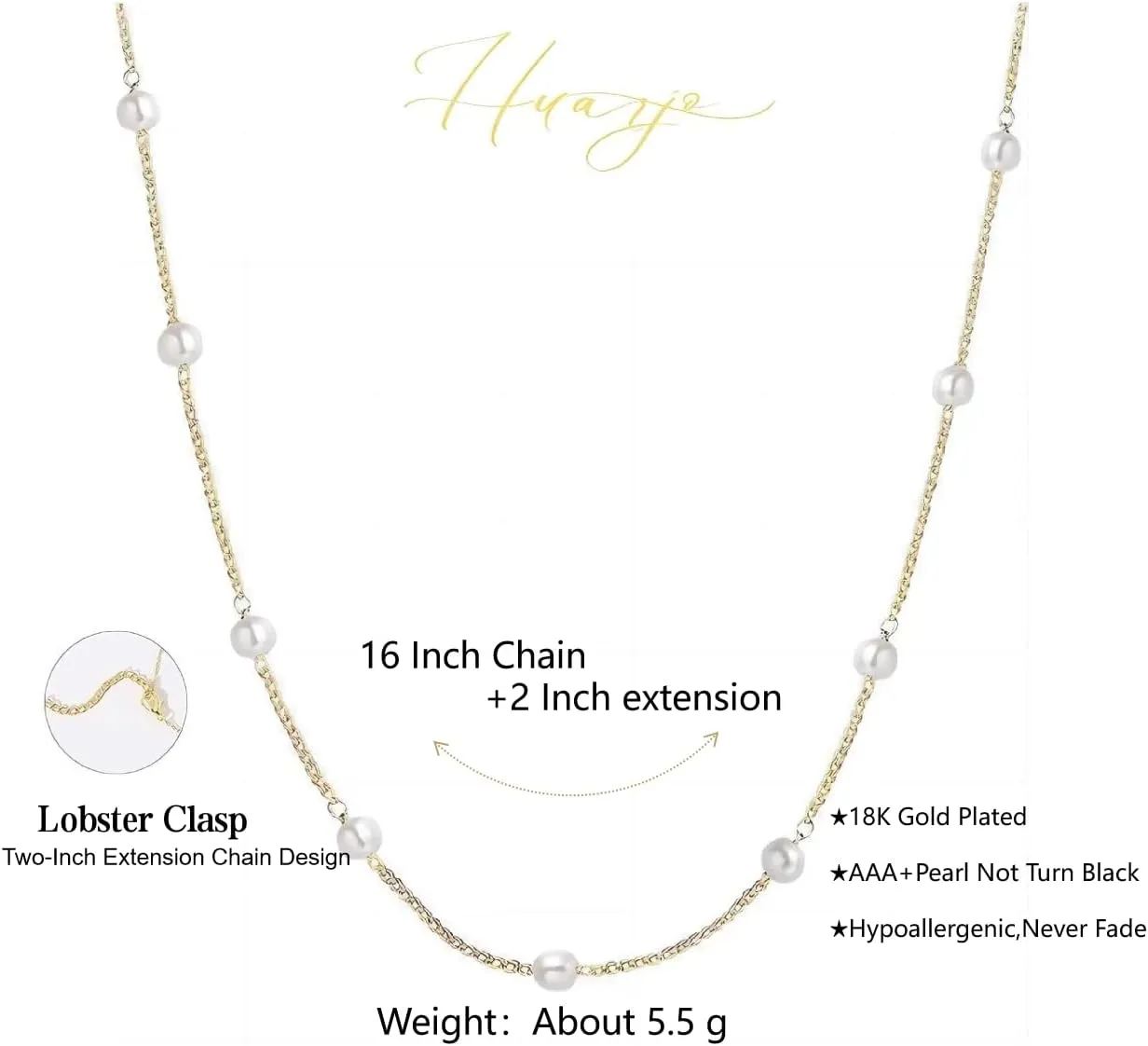 Layered Pearl Necklaces for Women 18K Gold Plated Dainty Pearl Choker Necklaces Trendy Jewelry Gifts for Women.