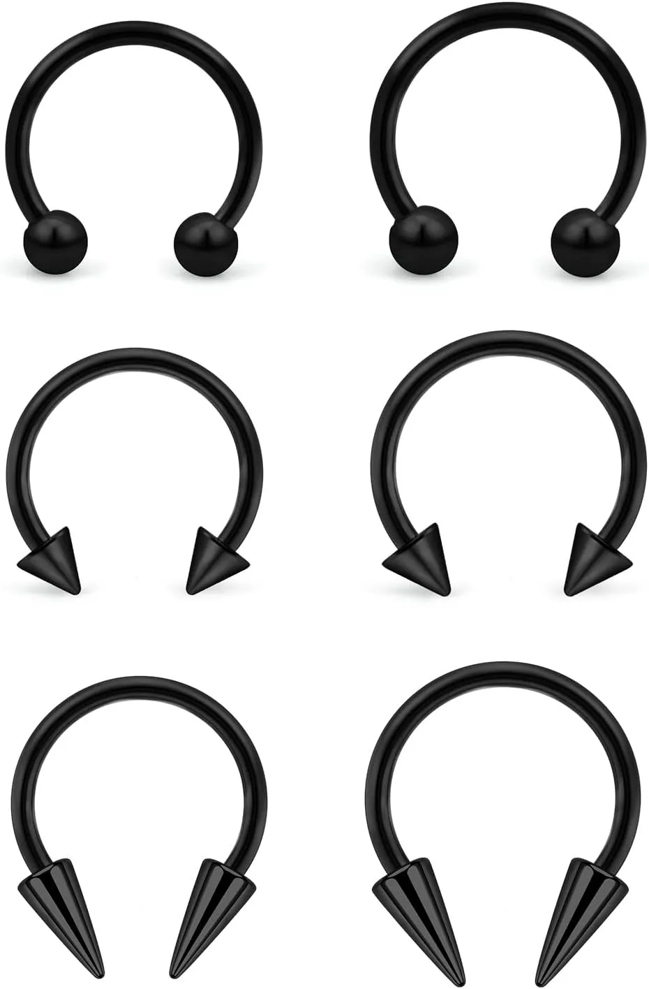 Lcolyoli 16g Septum Rings Externally Threaded Surgical Steel Septum Jewelry Lip Rings Hoop Labret Jewelry Smiley Piercing Jewelry Horseshoe Earrings Daith Piercing Jewelry for Women Men