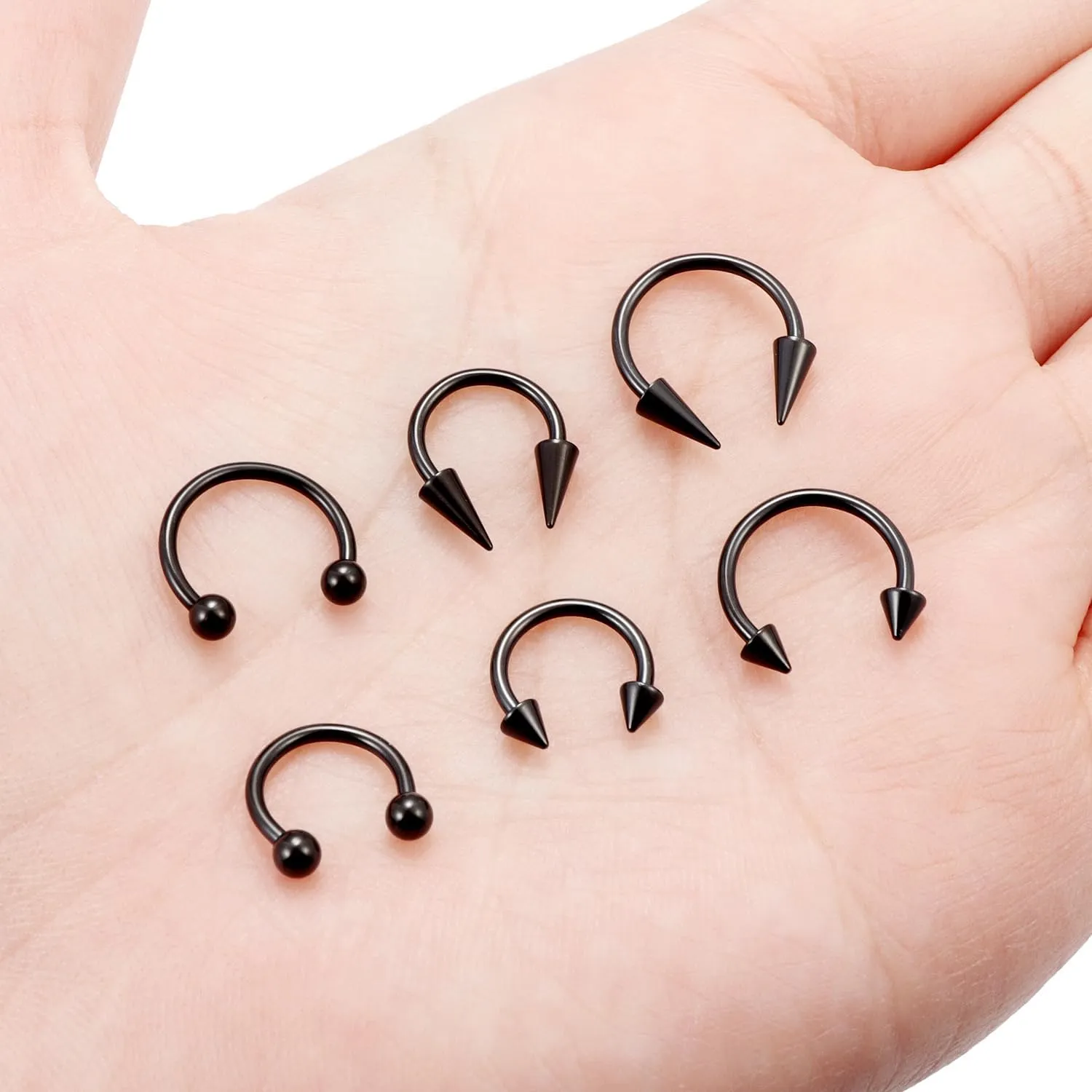 Lcolyoli 16g Septum Rings Externally Threaded Surgical Steel Septum Jewelry Lip Rings Hoop Labret Jewelry Smiley Piercing Jewelry Horseshoe Earrings Daith Piercing Jewelry for Women Men