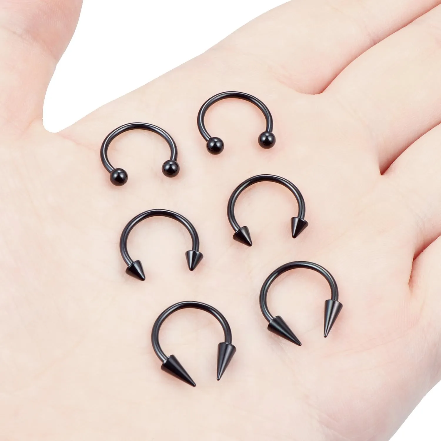 Lcolyoli 16g Septum Rings Externally Threaded Surgical Steel Septum Jewelry Lip Rings Hoop Labret Jewelry Smiley Piercing Jewelry Horseshoe Earrings Daith Piercing Jewelry for Women Men