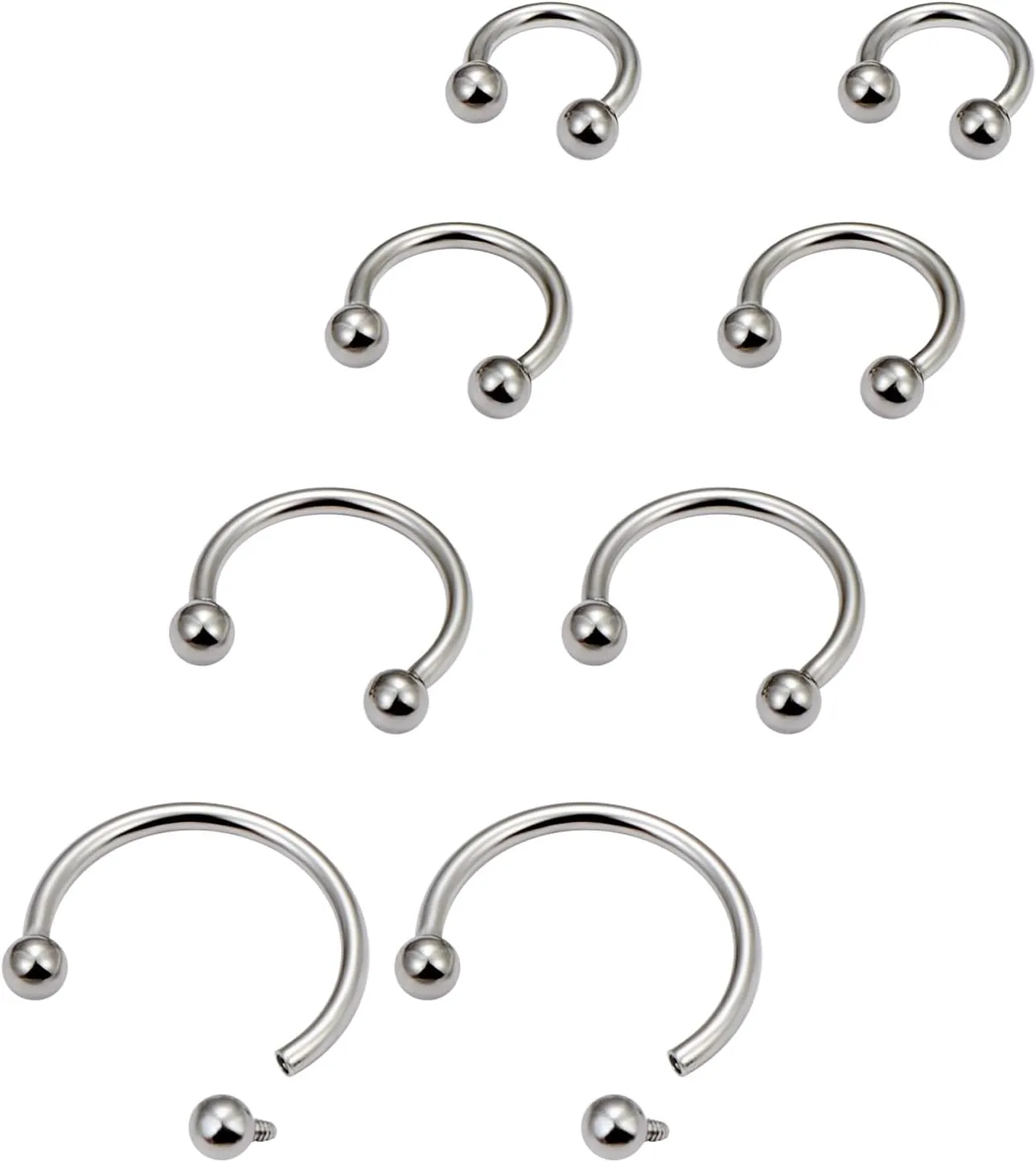 Lcolyoli 16g Septum Rings Internally Threaded Surgical Steel Septum Jewelry Lip Rings Hoop Labret Jewelry Smiley Piercing Jewelry Daith Piercing Jewelry Horseshoe Earrings for Women Men