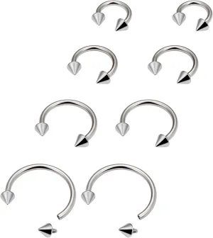 Lcolyoli 16g Septum Rings Internally Threaded Surgical Steel Septum Jewelry Lip Rings Hoop Labret Jewelry Smiley Piercing Jewelry Daith Piercing Jewelry Horseshoe Earrings for Women Men