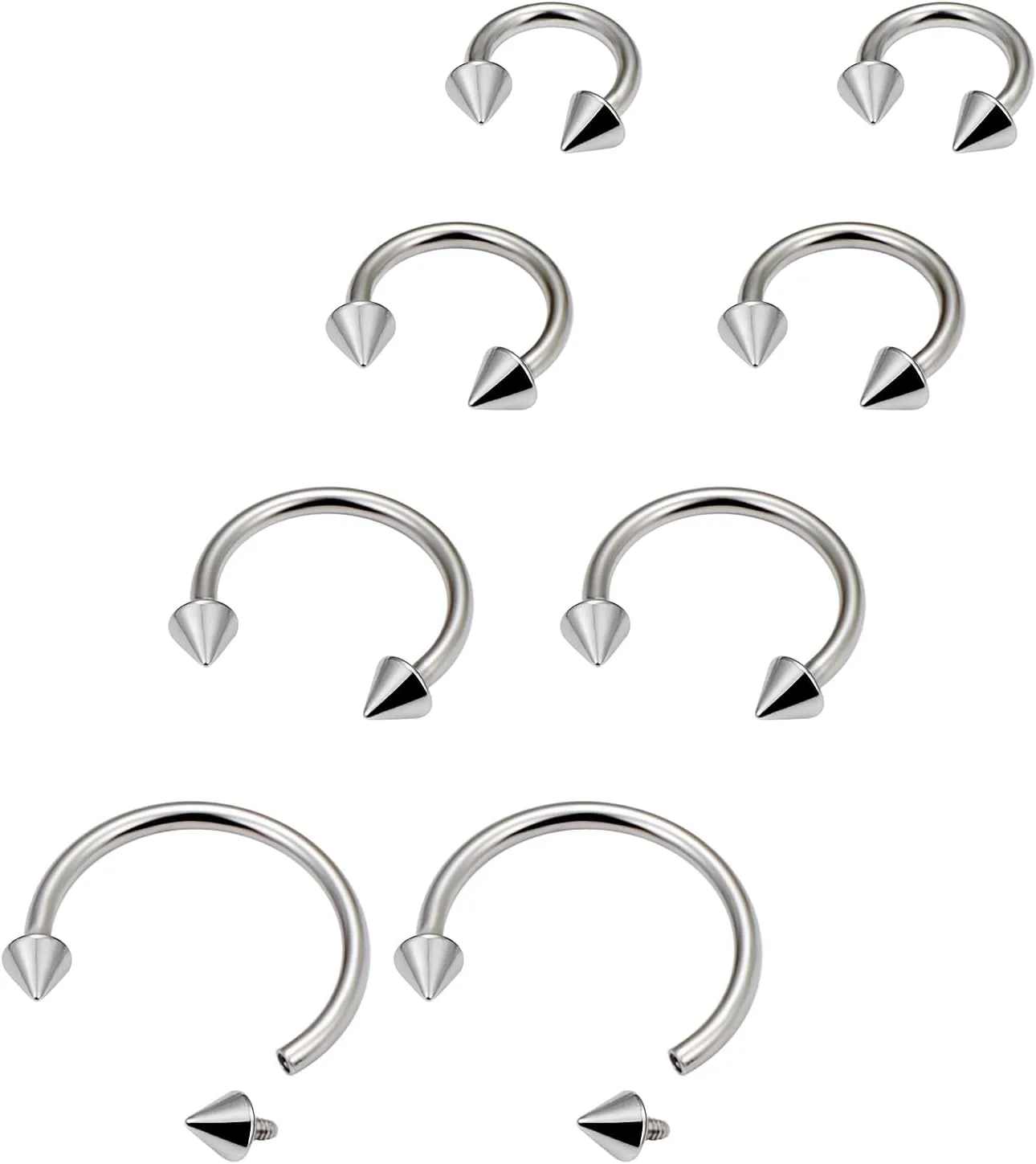 Lcolyoli 16g Septum Rings Internally Threaded Surgical Steel Septum Jewelry Lip Rings Hoop Labret Jewelry Smiley Piercing Jewelry Daith Piercing Jewelry Horseshoe Earrings for Women Men