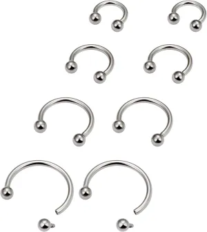 Lcolyoli 16g Septum Rings Internally Threaded Surgical Steel Septum Jewelry Lip Rings Hoop Labret Jewelry Smiley Piercing Jewelry Daith Piercing Jewelry Horseshoe Earrings for Women Men