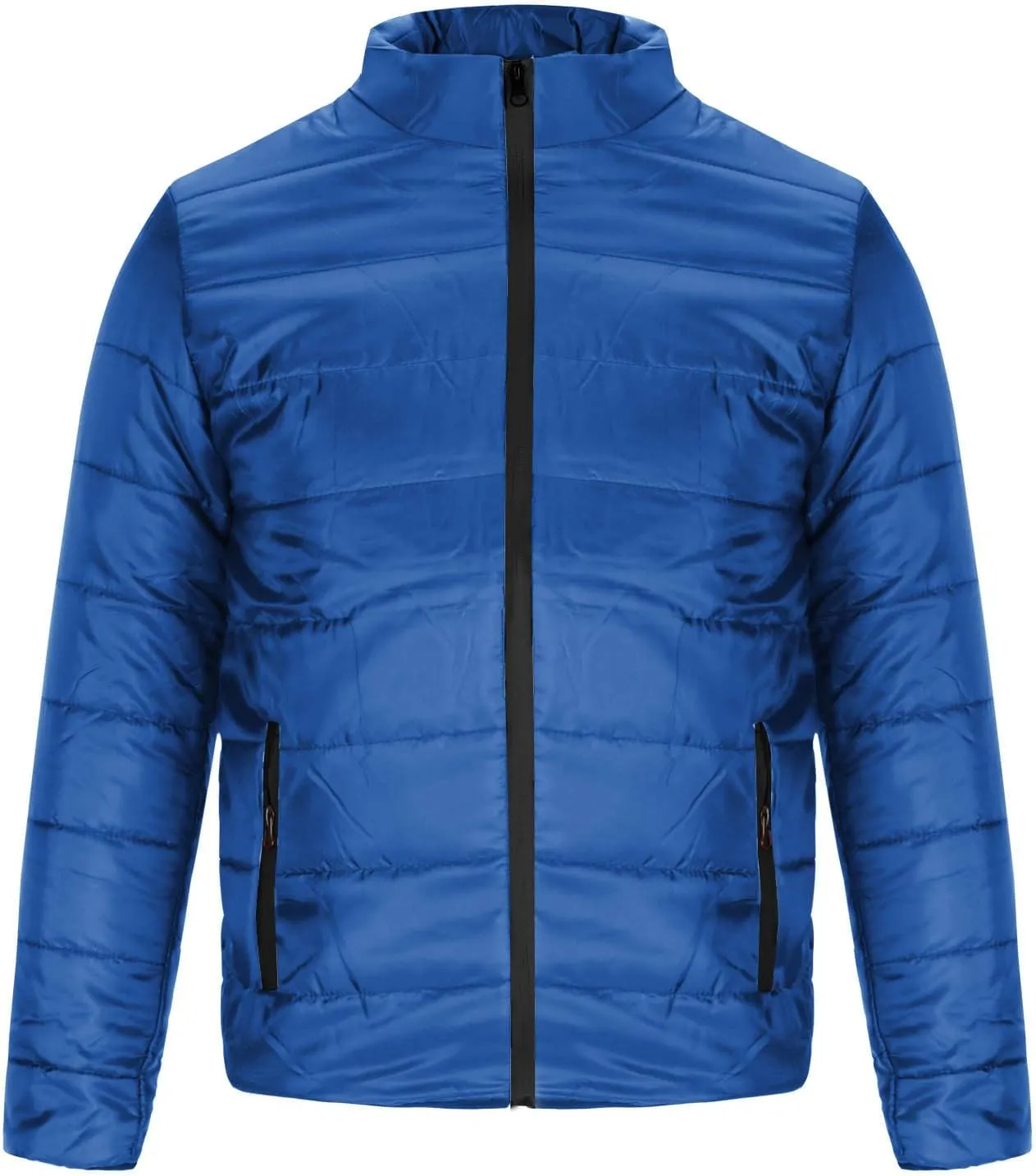 lcziwo Mens Puffer Quilted Jacket Lightweight Stand Collar Zip up Parka Casual Padded Cotton Jacket Winter Short Coat