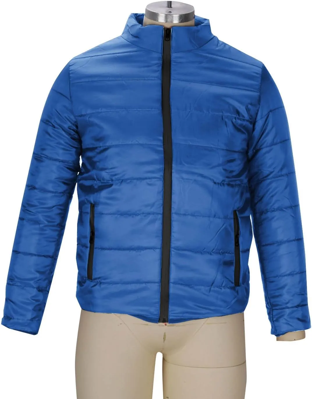 lcziwo Mens Puffer Quilted Jacket Lightweight Stand Collar Zip up Parka Casual Padded Cotton Jacket Winter Short Coat