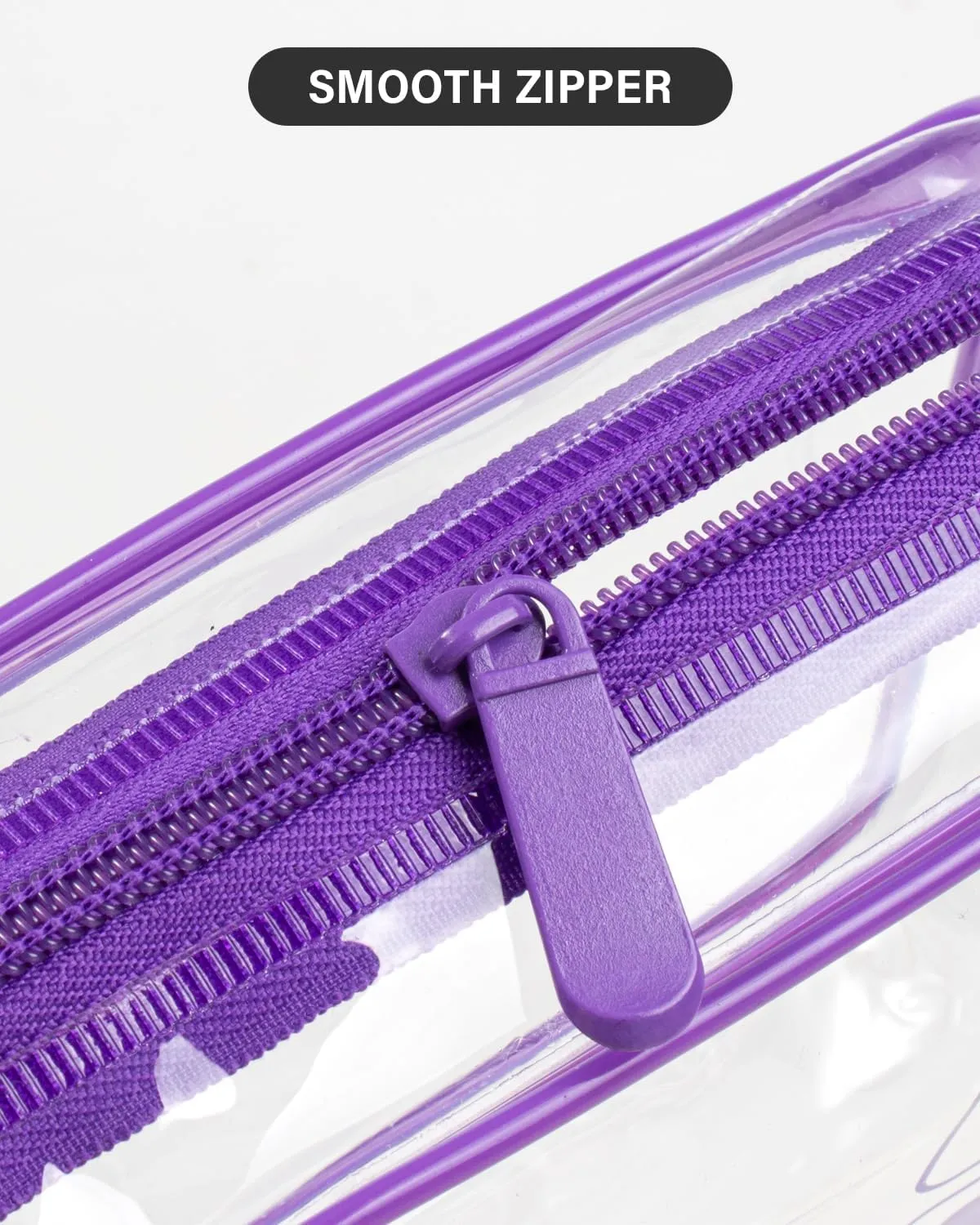 LETGO TSA Approved Toiletry Bag - Clear Makeup Bag Waterproof Quart Size Bag, Travel Makeup Cosmetic Bag for Women Travel Car Accessories Essentials for Men and Women (3 Pack-Purple)