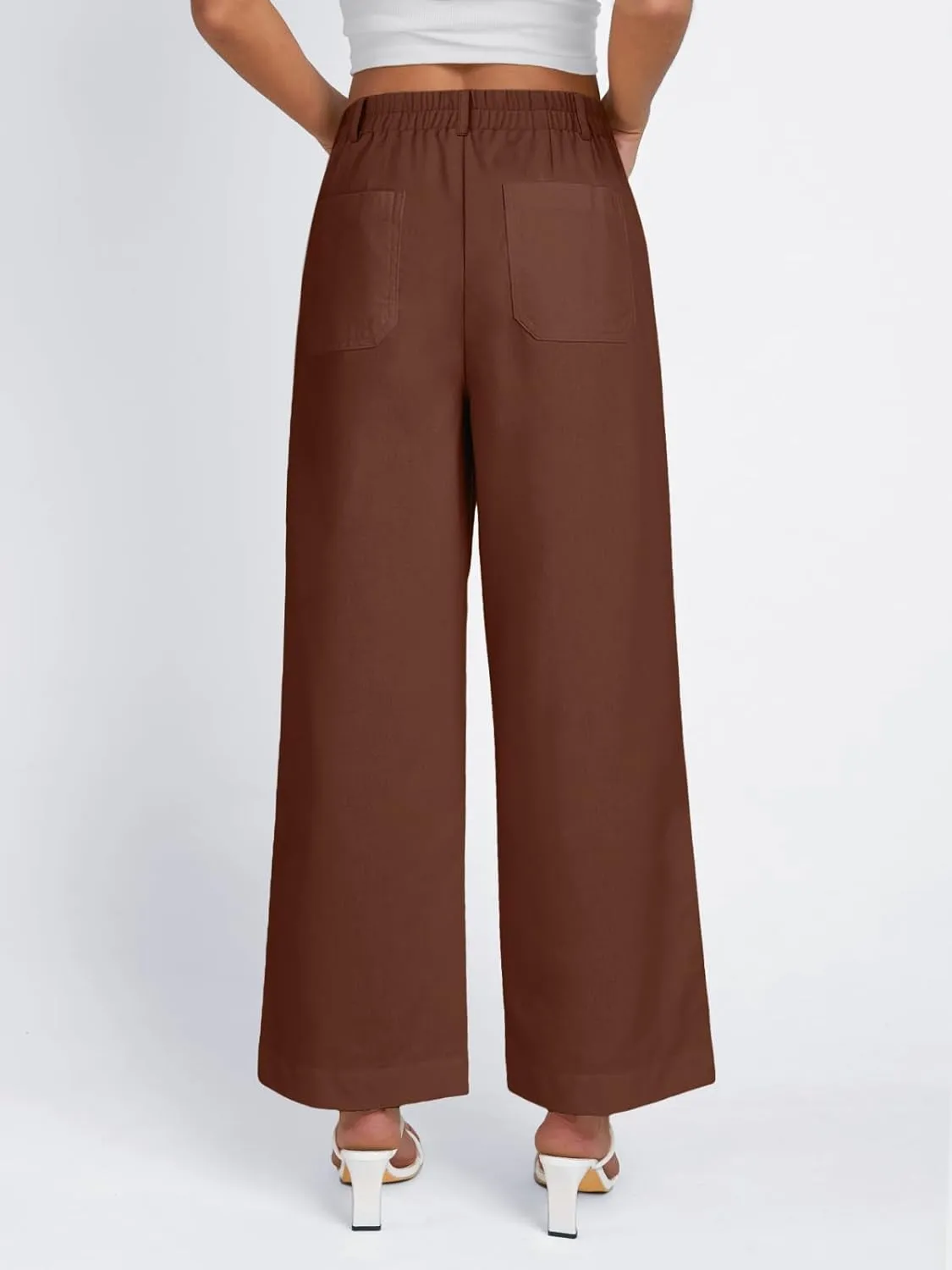 LILLUSORY Womens Linen Pants Lightweight Summer Wide Leg Cropped Capris Pants