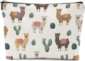 Llama Gifts, Alpaca Makeup Bag, Cute Animal Cosmetic Bag Travel Pouch, Alpaca Llama Lovers Gift for Women Girls Daughter Sisters Niece Farm Animals Graduation Birthday