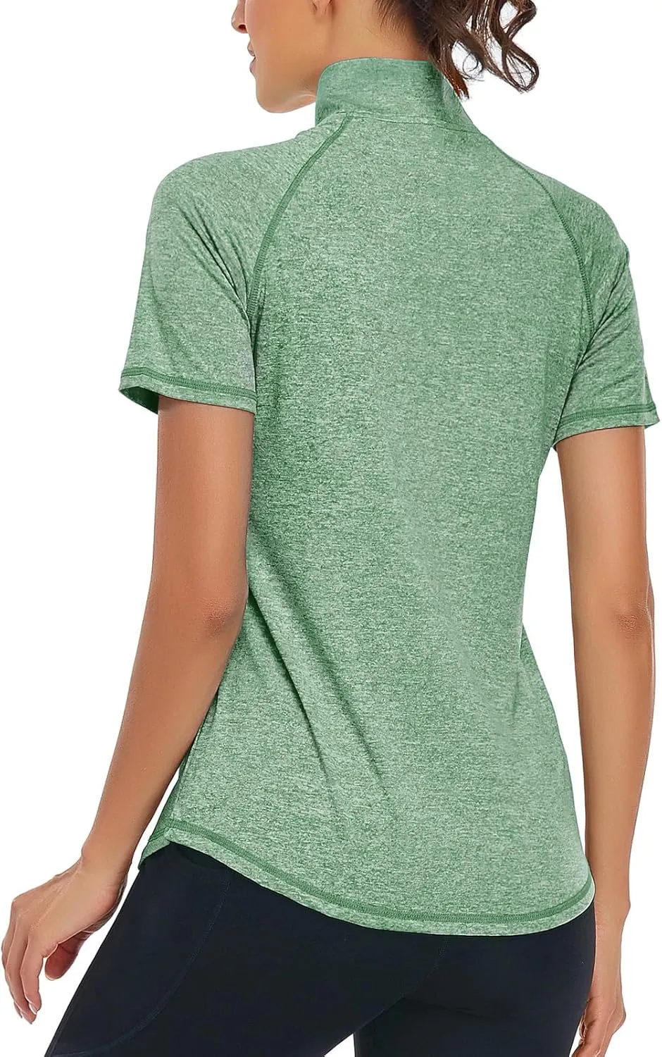 LURANEE Women's Short Sleeve Moisture Wicking Athletic Shirts Quarter Zip Pullover