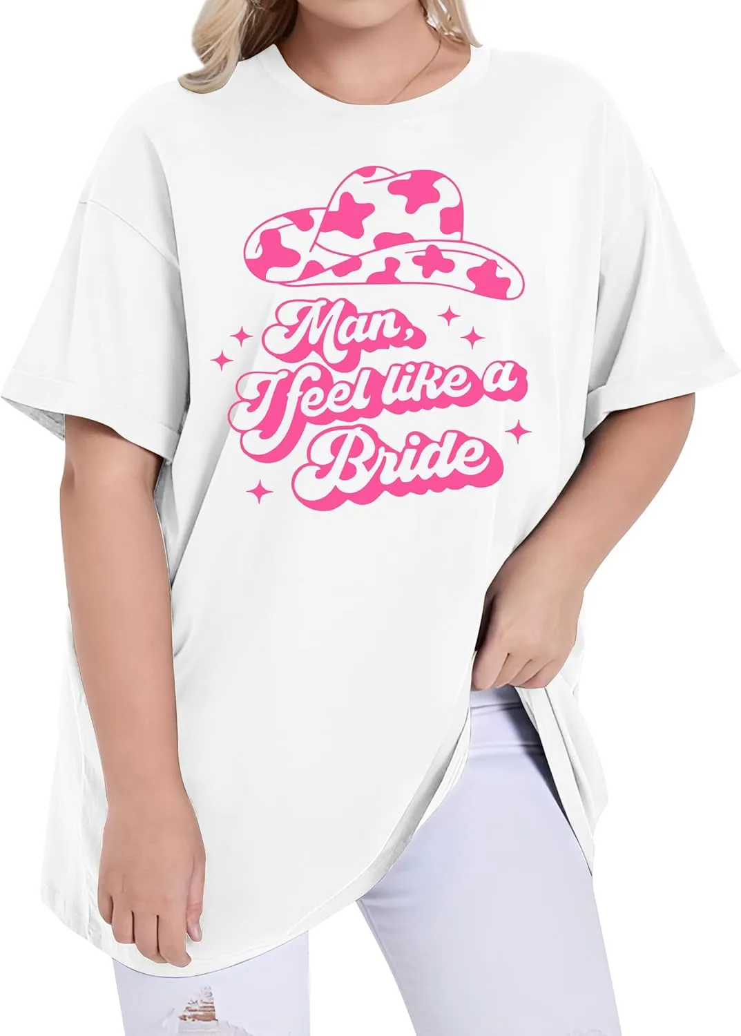Man I Feel Like A Bride Shirt Women Bacheloreette Party Tshirts Oversized Wedding Vacation Tops