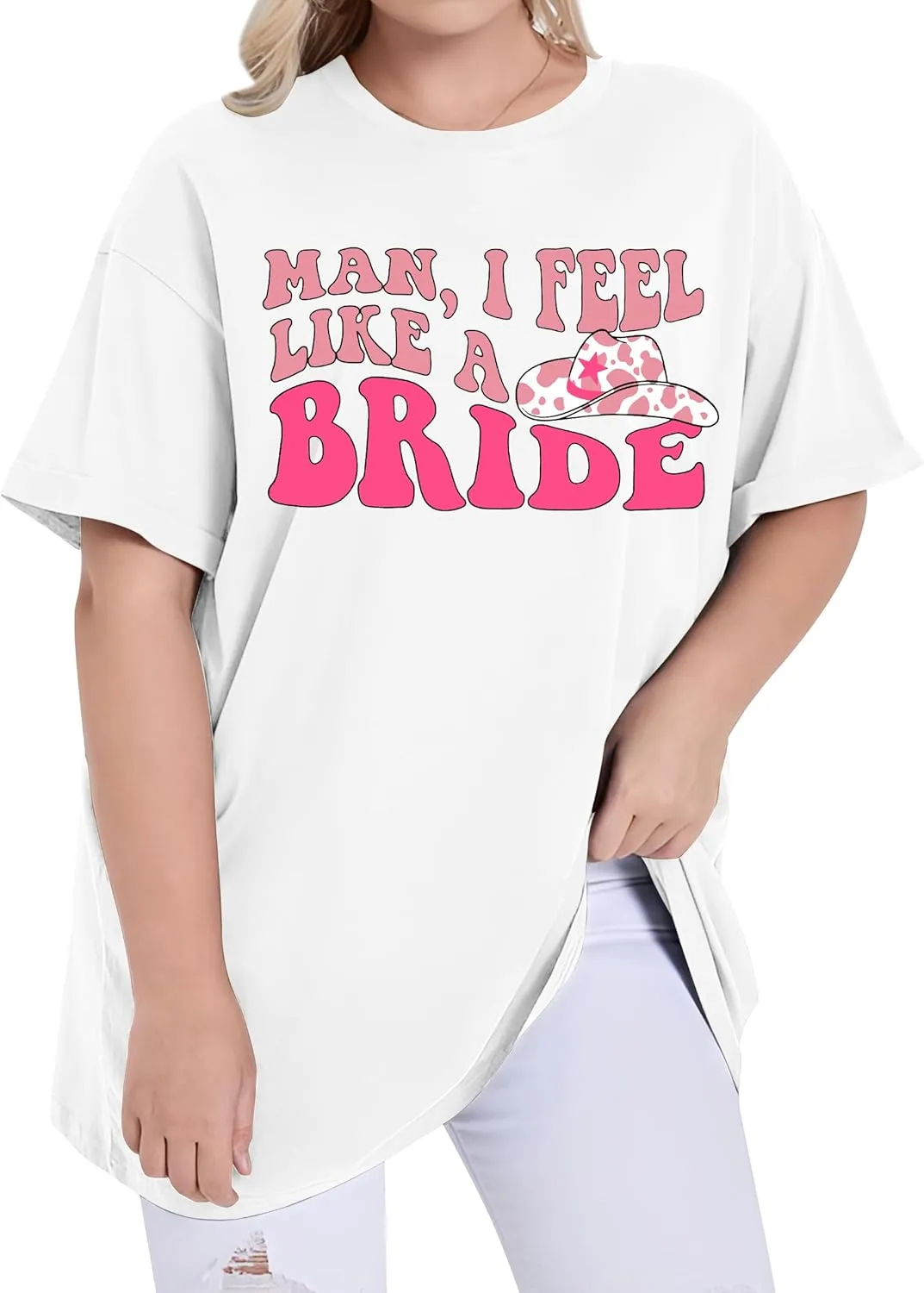 Man I Feel Like A Bride Shirt Women Bacheloreette Party Tshirts Oversized Wedding Vacation Tops