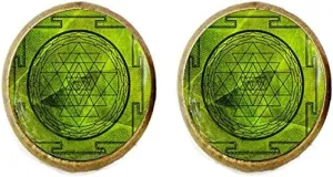 Mandala Art Cufflinks Irregular Pattern Jewelry Buddhist Sri Yantra Jewelry