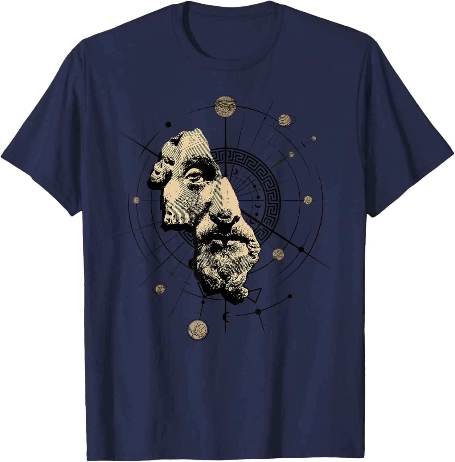 Marcus Aurelius Greek Key Print Stoic Design Marcus Aurelius T-Shirt