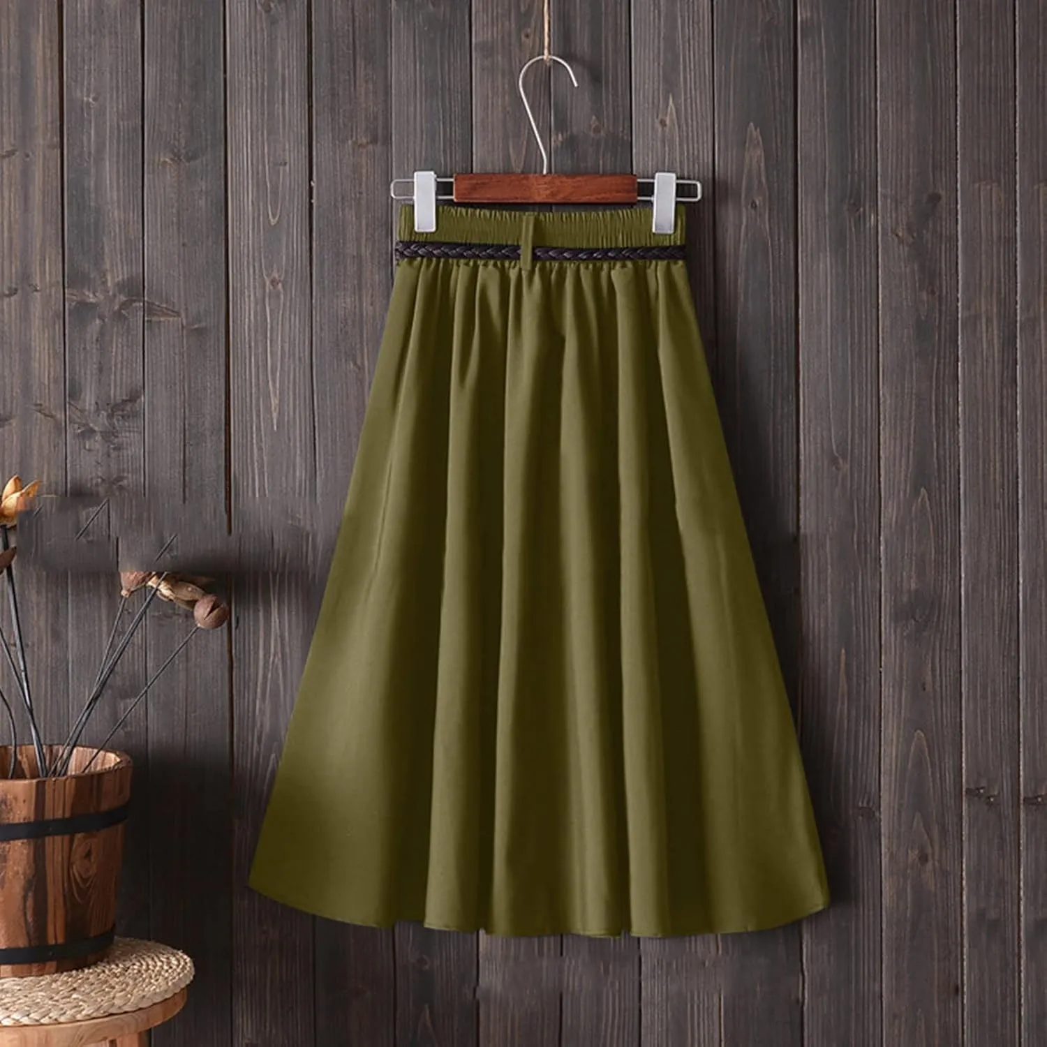 Maxi Skirts Womens Fashion High Waist Long Skirts Bohemian Skirts Womens Ankle Length Skirts Plus Size Pleated Skirts
