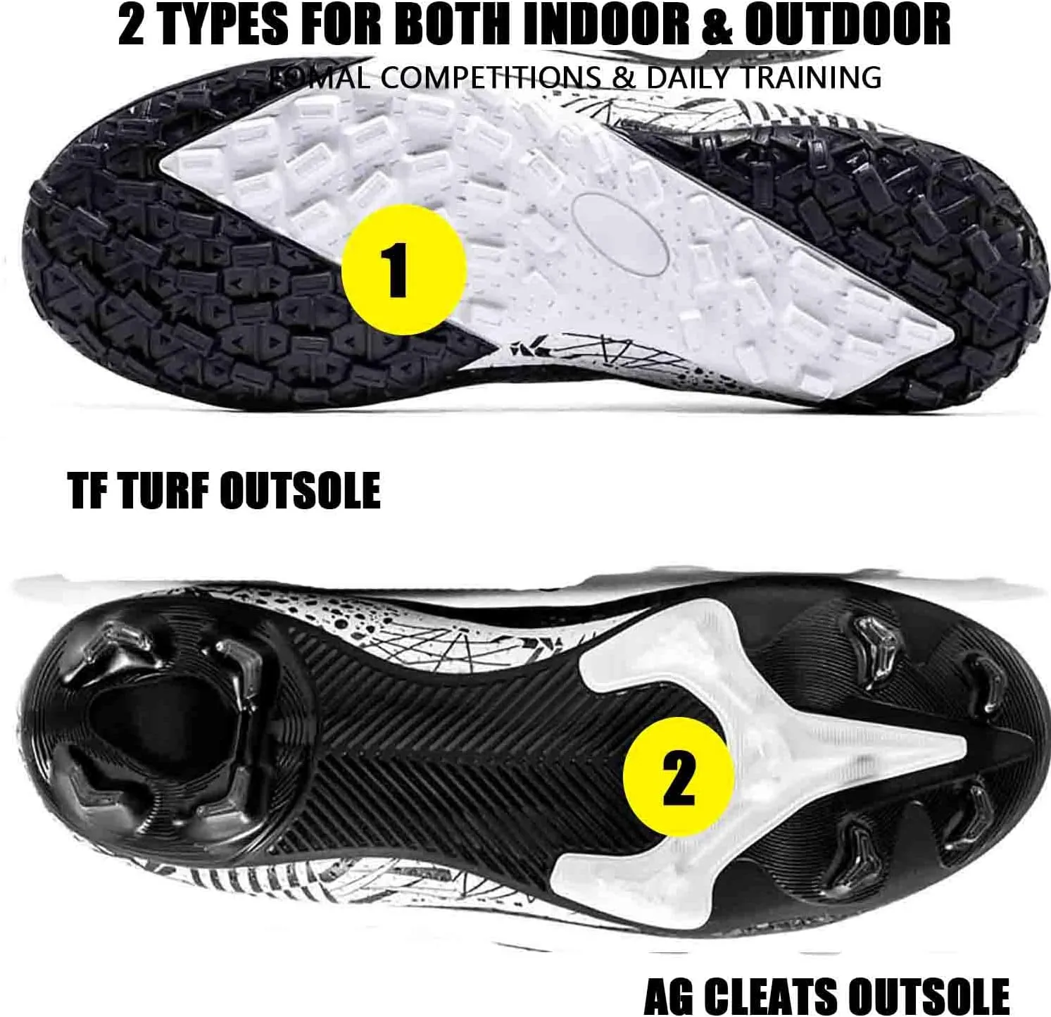 MEBAMY Soccer Cleats for Mens Womens, Indoor Soccer Shoes Unisex Youth Students Running Training Non-Slip Football Cleats Shoes