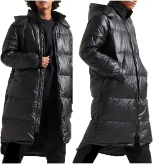 Men's Autumn And Winter Coat Jacket Large Size Solid Color Long Cotton Coat Padded Jackets Pocket Men Hooded