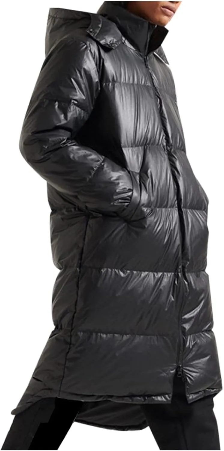 Men's Autumn And Winter Coat Jacket Large Size Solid Color Long Cotton Coat Padded Jackets Pocket Men Hooded