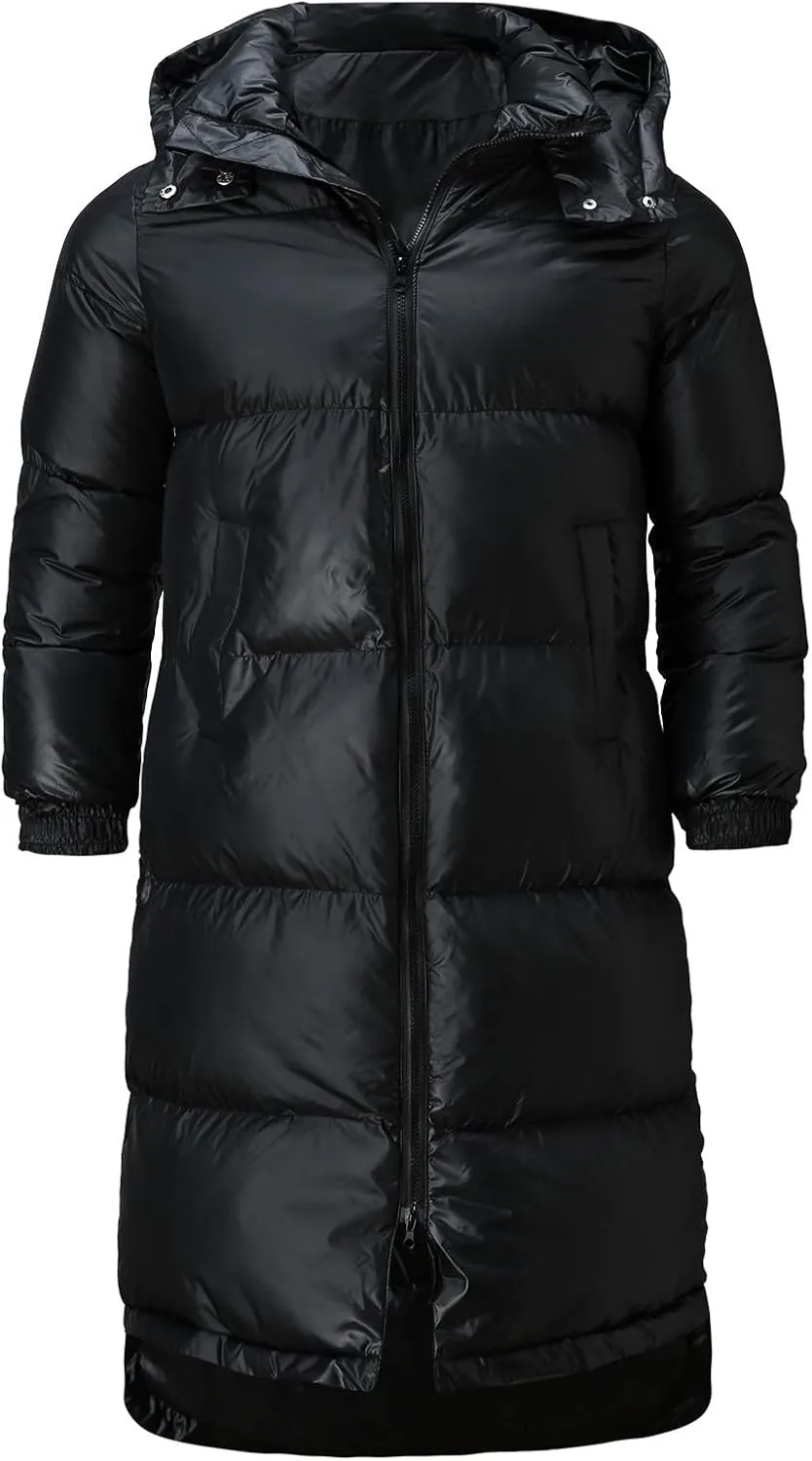 Men's Autumn And Winter Coat Jacket Large Size Solid Color Long Cotton Coat Padded Jackets Pocket Men Hooded