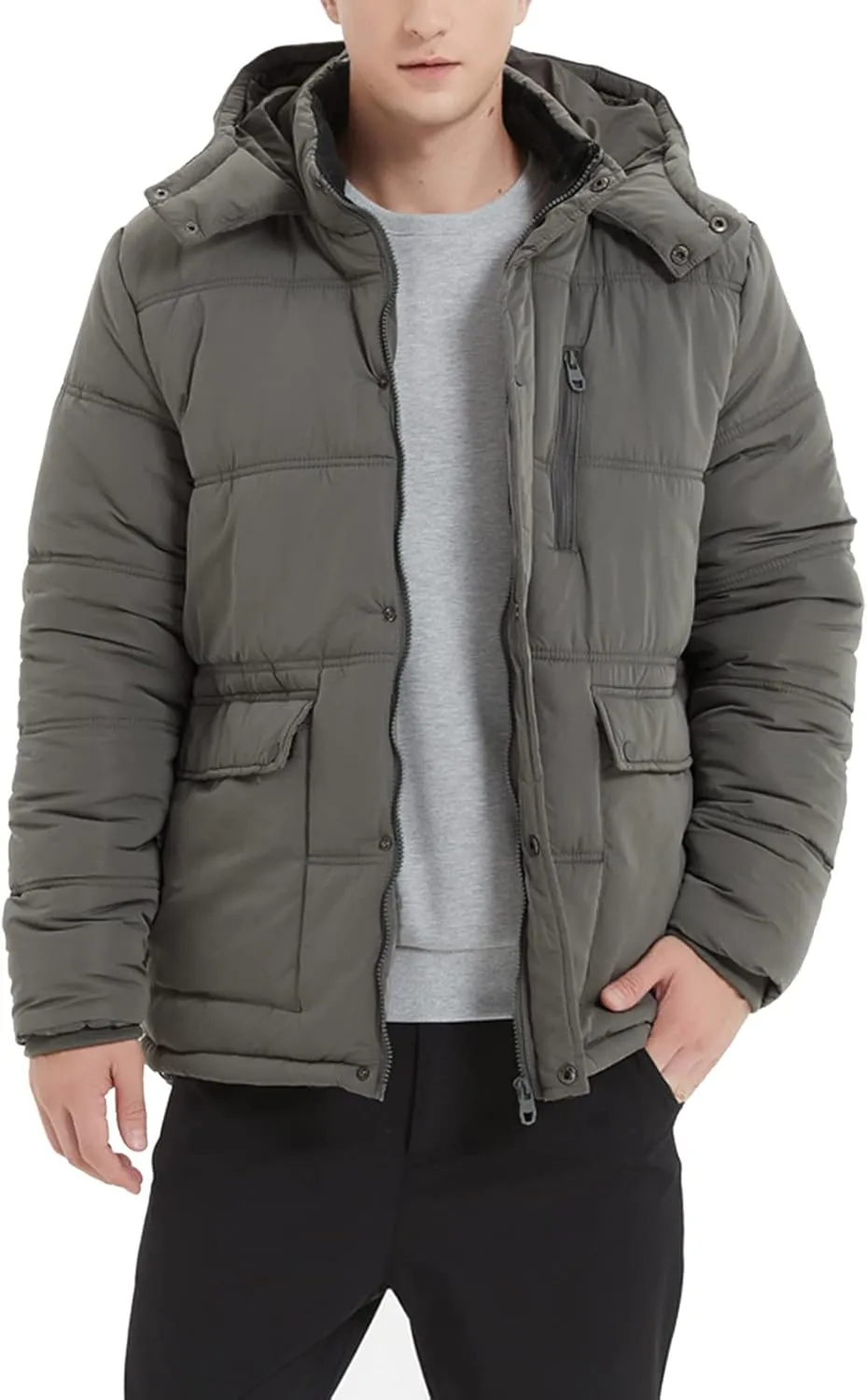 Mens Autumn And Winter Fashion Casual Hooded Loose Thickened Warm Cotton Coat Cotton Padded Jacket Men S Light