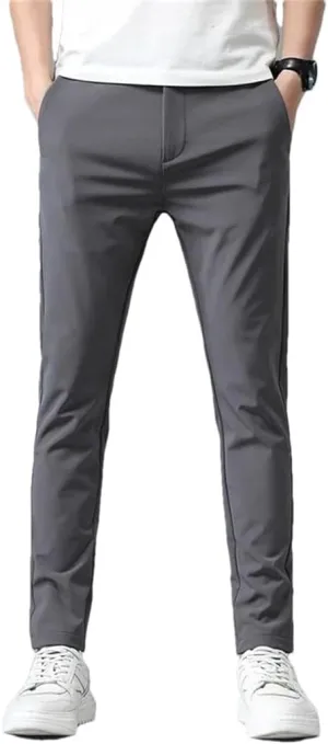 Men's Autumn Business Stretch Slim Fit Elastic aist Pants Jogger Korean Classic Trousers