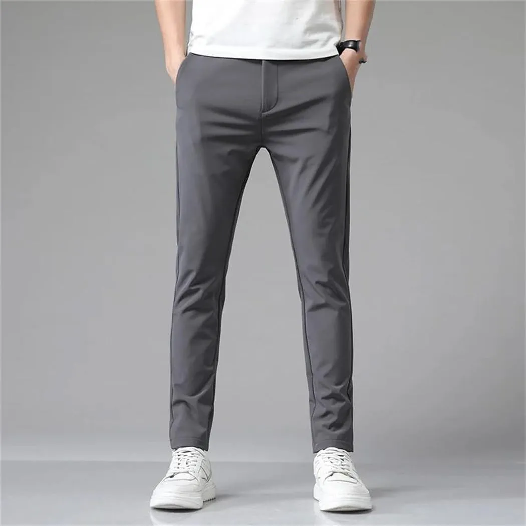Men's Autumn Business Stretch Slim Fit Elastic aist Pants Jogger Korean Classic Trousers
