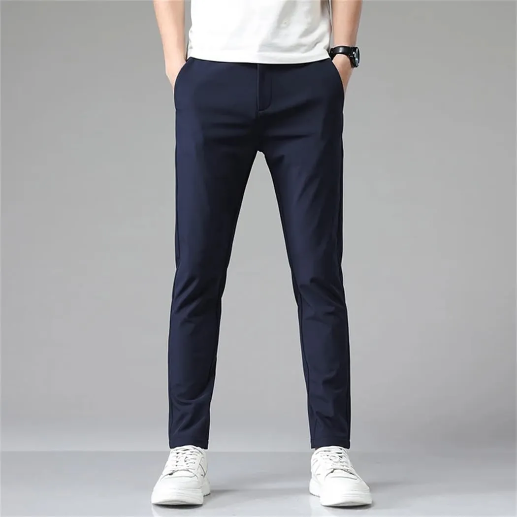 Men's Autumn Business Stretch Slim Fit Elastic aist Pants Jogger Korean Classic Trousers
