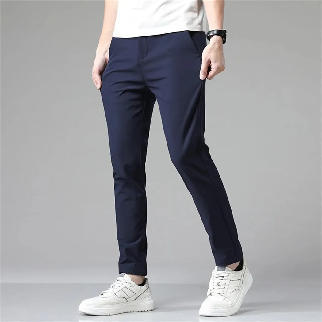Men's Autumn Business Stretch Slim Fit Elastic aist Pants Jogger Korean Classic Trousers
