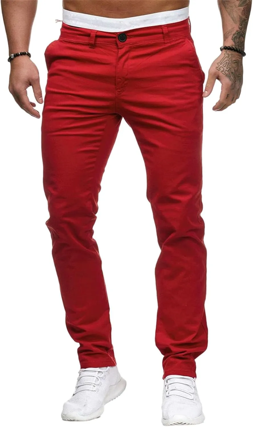 Mens Chinos Pants Skinny Flat Front Joggers Dress Pants Slim Fit Workout Pants for Men Sweatpants Hiking Pants