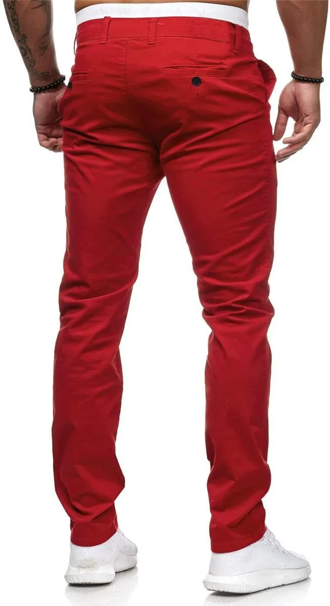 Mens Chinos Pants Skinny Flat Front Joggers Dress Pants Slim Fit Workout Pants for Men Sweatpants Hiking Pants