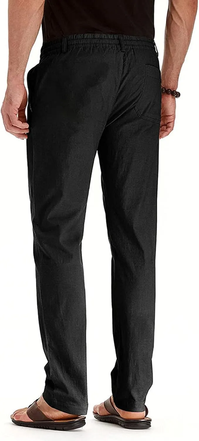 Mens Dress Pants Slim Fit Flat Front Chino Pants Casual Stretch Business Pants Wrinkle-Resistant Classic Khaki Pants