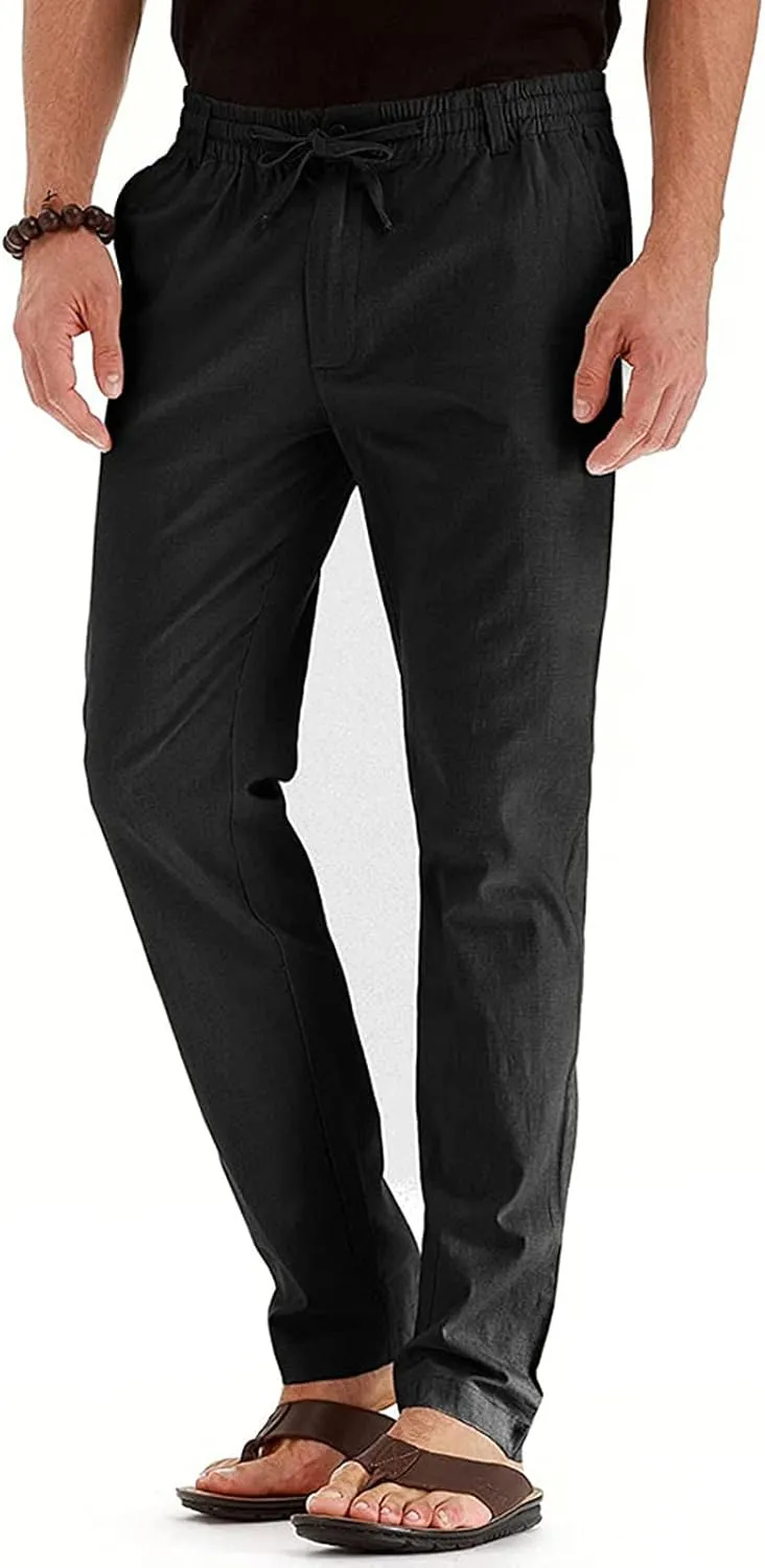 Mens Dress Pants Slim Fit Flat Front Chino Pants Casual Stretch Business Pants Wrinkle-Resistant Classic Khaki Pants