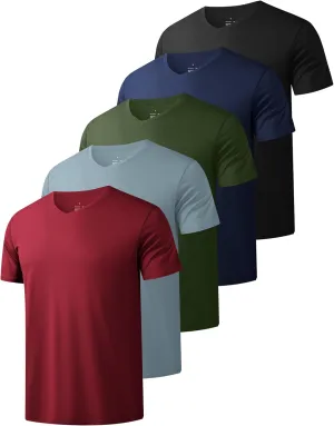 Men's T Shirts Quick Drying V-Neck Athletic Shirt Running Gym Workout Moisture Wicking T-Shirt for Casual