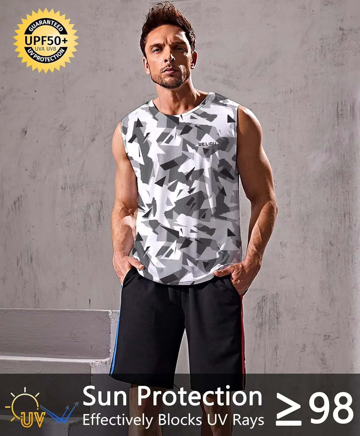 Men's Tank Tops - Moisture-Wicking Gym Shirts, Breathable Workout & Beach Sleeveless Shirts for Men