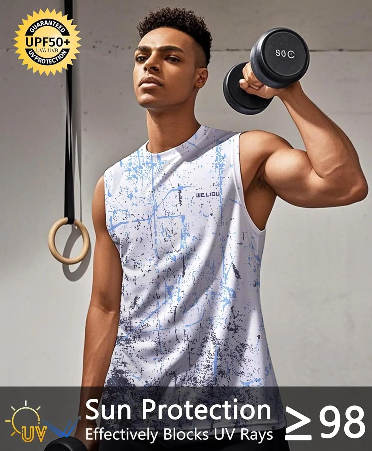Men's Tank Tops - Moisture-Wicking Gym Shirts, Breathable Workout & Beach Sleeveless Shirts for Men